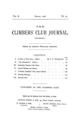 Climbers' Club 1908 Vol.10 No.39 Journal cover